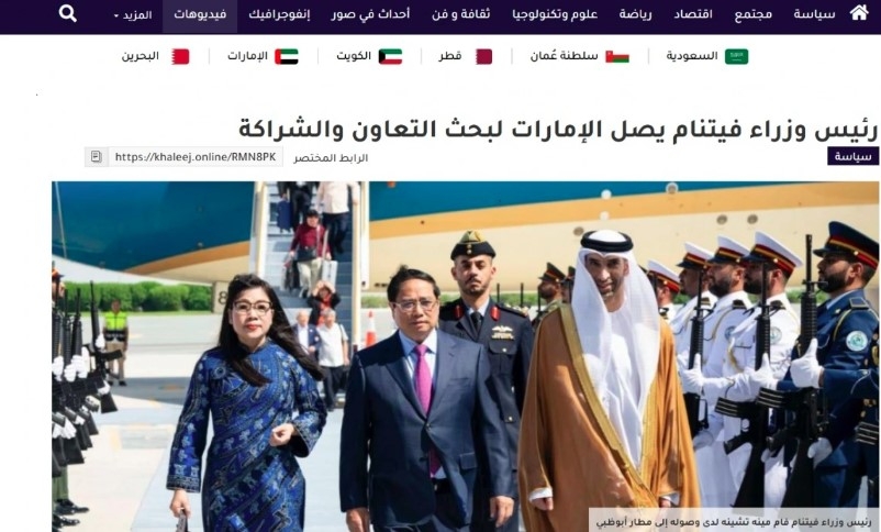 PM Chinh's UAE visit widely covered by regional media